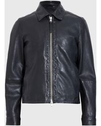 AllSaints - Erol Zip Up Leather Jacket - Lyst