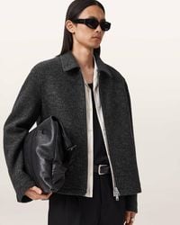 AllSaints - Celeste Cropped Wool Jacket - Lyst