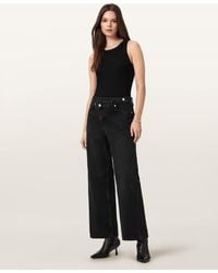 AllSaints - Aki Mid Rise Crossover Jeans - Lyst