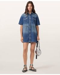 AllSaints - Rock Denim Mini Dress - Lyst