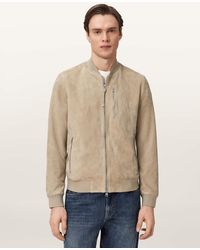 AllSaints - Kemble Suede Bomber Jacket - Lyst