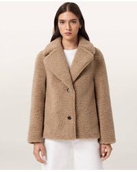 AllSaints - Eddie Faux Teddy Jacket - Lyst