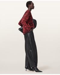 AllSaints - Lex Oversized Leopard Print Sweater - Lyst