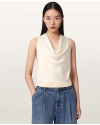 AllSaints - Zoey Sleeveless Cowl Neck Tank Top - Lyst