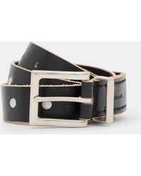 AllSaints - Trey Studded Leather Metal Tip Belt - Lyst