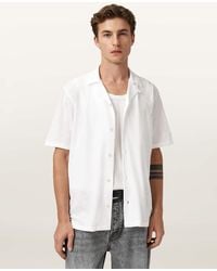 AllSaints - Robson Short Sleeve Ramskull Shirt - Lyst