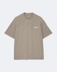 AllSaints - Underground Oversized Crew Neck T-Shirt,, Grange - Lyst