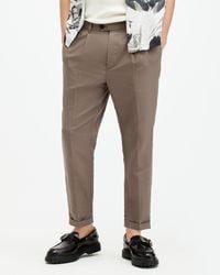AllSaints - Cross Tallis Linen Blend Slim Trousers, - Lyst