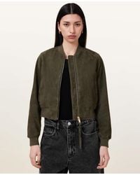 AllSaints - Orten Suede Bomber Jacket - Lyst