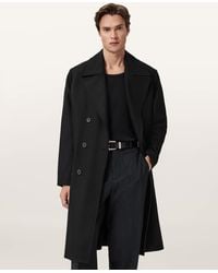 AllSaints - Curran Relaxed Fit Wool Coat - Lyst
