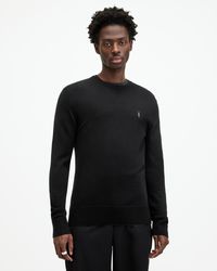 AllSaints - Mode Merino Crew Neck Ramskull Sweater - Lyst