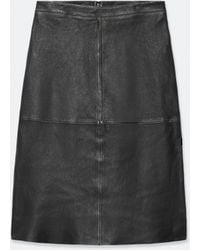 AllSaints - Olivia Leather Midi Skirt - Lyst