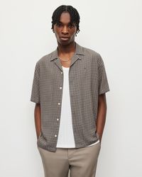 AllSaints Galdana Checked Ramskull Shirt in Grey for Men | Lyst Canada