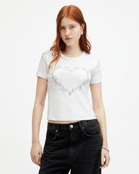AllSaints - Perta Metallic Printed Stevie T-shirt - Lyst