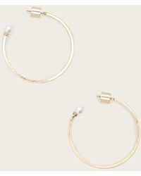 AllSaints - Hazel Pearl Hoop Earrings - Lyst
