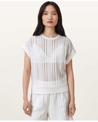 AllSaints - Giana Crochet Crew Neck Tank Top - Lyst
