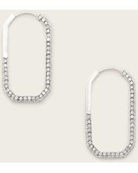 AllSaints - Hattie Crystal Hex Hoop Earrings - Lyst