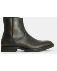 AllSaints - Lang Leather Zip Up Boots - Lyst