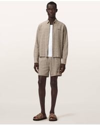 AllSaints - Keal Linen Blend Relaxed Fit Shorts - Lyst