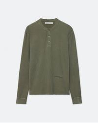 AllSaints - Raine Waffle-Knit Long-Sleeve Henley Top - Lyst
