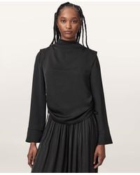 AllSaints - Leslie Cowl Neck Relaxed Top - Lyst