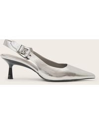 AllSaints - Idiya Metallic Leather Slingback Heels - Lyst