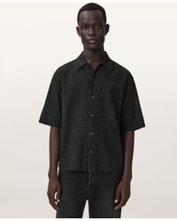 AllSaints - Leopardo Oversized Linen Blend Shirt - Lyst