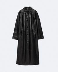 AllSaints - Orville Oversized Leather Coat - Lyst