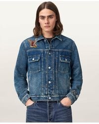 AllSaints - Exile Slim Fit Denim Patch Jacket - Lyst