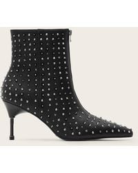 AllSaints - Leather Natasha Studded Leather Boots, Us 7/ Eu 37 - Lyst