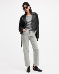 AllSaints - Edie High Rise Straight Denim Jeans, - Lyst