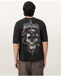 AllSaints - Araknid Short Sleeve Boxy Graphic T-Shirt - Lyst