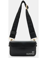 AllSaints - Zoe Adjustable Logo Leather Crossbody Bag - Lyst