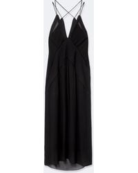 AllSaints - Fawn Viscose Midi Slip Dress - Lyst