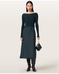 AllSaints - Hera 2-In-1 Midi Dress - Lyst