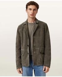 AllSaints - Hornett Suede Blazer - Lyst