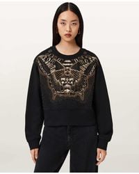 AllSaints - Glide Separo Embellished Sweatshirt - Lyst