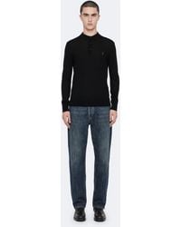 AllSaints - Mode Merino Long Sleeve Polo Shirt,, Marley - Lyst