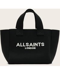 AllSaints - Izzy Logo Print Knitted Mini Tote Bag - Lyst