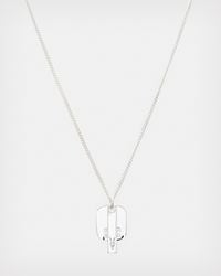 AllSaints - Logo Tag Sterling Charm Necklace - Lyst