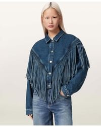AllSaints - Marlene Westen Tassel Denim Jacket - Lyst