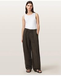 AllSaints - Phi Linen-Blend Wide Leg Pants - Lyst
