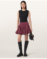 AllSaints - Polyester Dotty Broderie Mini Skirt, /Us 2 - Lyst