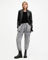 AllSaints - Mila Denim Slim Fit Panelled Pants - Lyst