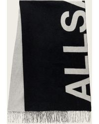 AllSaints - Underground Reversible Wool Scarf - Lyst