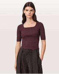 AllSaints - Cruz Hally Ribbed Knit Top - Lyst