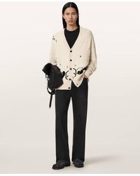 AllSaints - Tabua Oversized Jacquard Cardigan - Lyst