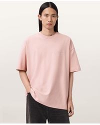 AllSaints - Xander Flocked Logo Oversized T-Shirt - Lyst