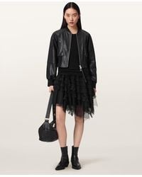 AllSaints - Jayde Ruffled Tulle Mini Skirt - Lyst