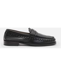 AllSaints - Sammy Leather Loafer Shoes - Lyst